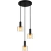 Italux Pakabinamas šviestuvas Santia PND-65342-3A-BK+AMB