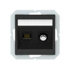 Harry Potter Palydovinės antenos ir kompiuterio lizdas QUADRUM QR 1000, SAT+RJ45, be rėmelio, juodas