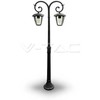 V-tac Pastatomas lauko šviestuvas 2xE27, 1410mm, IP44, juodas