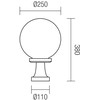Pastatomas lauko šviestuvas SFERA 250, E27, baltas, IP44