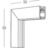Paviršinio magnetinės sistemos ZAMBELIS MAGNETIC 6MM bėgelio vertikalus kampinis sujungimas, 24V, žalvario sp., 25235