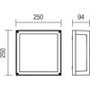 Paviršinis lauko šviestuvas BRICK GLASS, E27, tamsiai pilkas, IP54, 9892