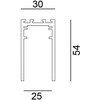 Paviršinis magnetinės sistemos IN_LINE bėgelis, 48V, juodas, 2m