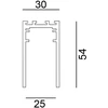 Paviršinis magnetinės sistemos IN_LINE bėgelis, 48V, juodas, 2m