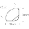 Paviršinis profilis su difuzoriumi, 2m, 7908/AL, su 2 poromis užbaigimų ir jungtimi. Skirtas LED juostoms 16 mm