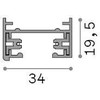 Paviršinis vienfazis bėgelis LINK MONO, juodas, 1m, 337371