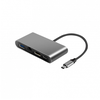 Šakotuvas (HUB) 4 IN 1, sidabro sp.,1xHDMI / 1xUSB / 1xLAN / 1xPD
