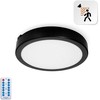 18W LED paviršinis šviestuvas NAIROS PREMIUM G2, juodas, 3000K/4000K/6500K, su judesio davikliu