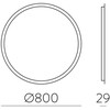 Sieninis šviestuvas 34W LED šviestuvas - veidrodis PETRA, chromo sp., 3000K, IP44, A3804201