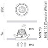4/6,6W LED įleidžiamas šviestuvas BUDDY TILT MEDIUM, baltas, 3000K, IP54, 43°