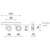 9W LED šviestuvas į magnetines sistemas SIX XS 48V SHORT DOUBLE, 23°, baltas, 3000K