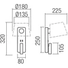 Sieninis šviestuvas NEMIA, E27, sendintos bronzos sp., be gaubto, su skaitymo šviestuvėliu ir USB, 01-4648