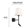 Sieninis šviestuvas SONIA, E27, juodas/baltas + LED 3W, 4260600