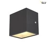 slv SITRA CUBE WL, LED lauko paviršinio montavimo sieninis šviestuvas, antracito spalvos, IP44, 3000K, 10W