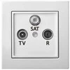 Televizijos lizdas (TV + R + SAT) EPSILON, galinis, be rėmelio, baltas