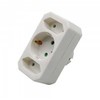 V-tac Trivietis lizdo adapteris, baltas, 2 jungtys su 2,5A, viena - 16A.