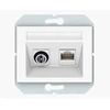 TV antenos ir kompiuterio lizdas (RJ45) VILMA XP 500 be rėmelio, baltas