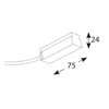 Užbaigimas su užmaitinimo galimybe, 150cm laidas, magnetinėms sistemoms SPECTRA LIGHTING INSIGHT, juodas