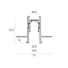 Bikuvalt Užglaistomas magnetinės sistemos VIOKEF MAGNETIC bėgelis, juodas, 48V, 1m, su dangteliu ir užbaigimais, 02/0202-1