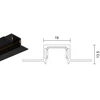 Užglaistomas magnetinės sistemos VIOKEF SLIM MAGNETIC bėgelis, juodas, 48V, 2m, su dangteliu ir užbaigimais, 02/0502-2