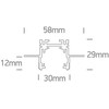 Užglaistomas magnetinių sistemų bėgelis MINI, baltas, 2m, 42002ATR/W