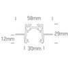 Užglaistomas magnetinių sistemų bėgelis MINI, juodas, 2m, 42002ATR/B