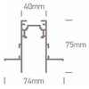 Užglaistomas magnetinių sistemų bėgelis MAXI, juodas, 1m, 42001TR/B