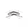 Užglaistomo magnetinės sistemos ZAMBELIS MAGNETIC 3MM bėgelio kampinis sujungimas, juodas, TRIAC/DALI, 25133