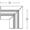 Užglaistomo magnetinio bėgelio ZAMBELIS kampinis vertikalus sujungimas, baltas, 2083W-C1