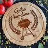 Apvali bambukinė pjaustymo lentelė "Grilio karalius"