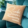 Dekoratyvinė pagalvėlė "Sveiki atvykę" su Jūsų pasirinkta pavarde