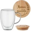Dvigubo stiklo puodelis "Mamos puodelis" 350ml