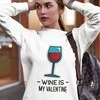 Džemperis "Wine is my Valentine" (be kapišono)