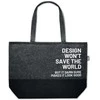 Eko-veltinio pirkinių krepšys "Design won't save the world"