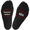 Kojinės su spauda ant padų "Remove before sex"