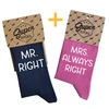 Kojinių komplektas porai "Mr. Right &amp; Mrs. Always Right"