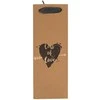 Kraft popieriaus dovanų maišelis buteliui "Love" (33x10x12cm)