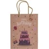 Kraft popieriaus dovanų maišelis "Happy Birthday" (23x18x8cm)