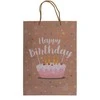 Kraft popieriaus dovanų maišelis "Happy Birthday" (34,5x25x8,5cm)