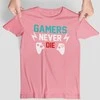 Marškinėliai "Gamers never die"