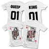Marškinėlių komplektas "King &amp; Queen" su spauda iš priekio ir iš galo