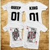 Marškinėlių komplektas "King &amp; Queen" su spauda iš priekio ir iš galo