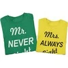 Marškinėlių komplektas "Mr NEVER Right &amp; Mrs ALWAYS Right"