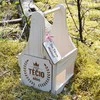 Medinė butelių dėžė "Tėčio alus"