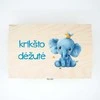 Medinė skrynelė "Krikšto dėžutė su drambliuku"