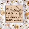 Medinis puodelio padėkliukas - dėlionė "Ar sutinkate būti mano krikštatėviais?" su Jūsų pasirinktais vardais