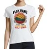 Moteriški marškinėliai "Lietuva: play hard, stay true"