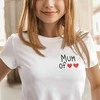 Moteriški marškinėliai "Mum" su Jūsų pasirinktu širdelių skaičiumi