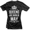 Moteriški marškinėliai "Queens are born" su Jūsų pasirinktu mėnesiu