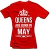 Moteriški marškinėliai "Queens are born" su Jūsų pasirinktu mėnesiu
